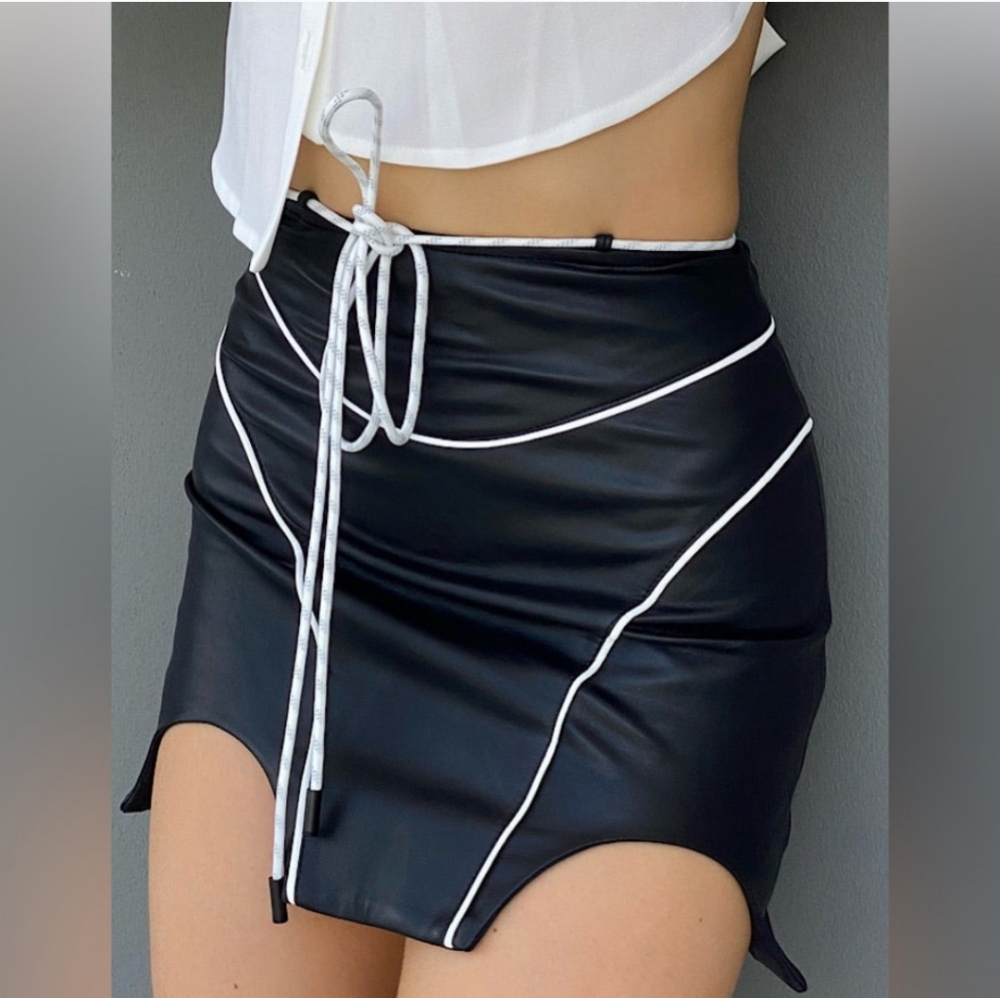 REVOLT Blair Vegan Leather Skirt